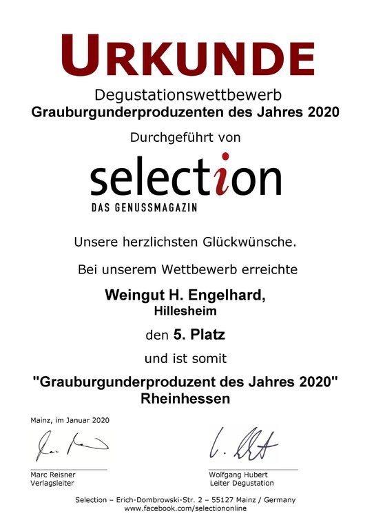 2019 Grauer Burgunder Grauburgunder Hillesheim Sonnheil feinherb